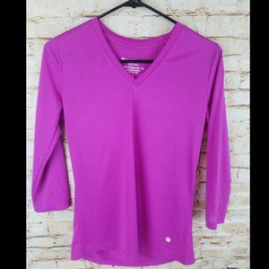 Bally performance tee. Size S Dri-wik fushia with 3/4 sleeves.
